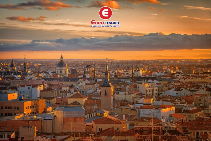 Madrid tuyệt đẹp trong ánh hoàng hôn