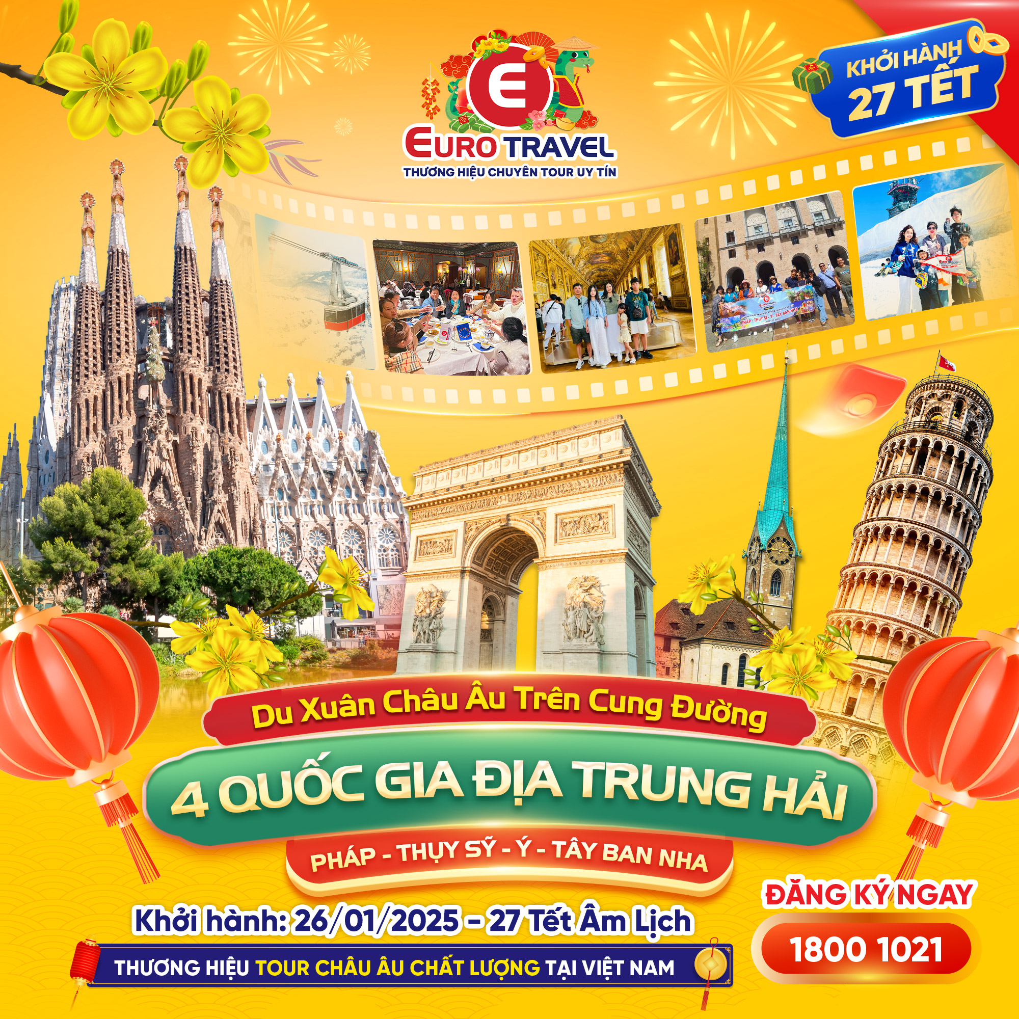 TOUR CHÂU ÂU TẾT 4 QUỐC GIA ĐỊA TRUNG HẢI