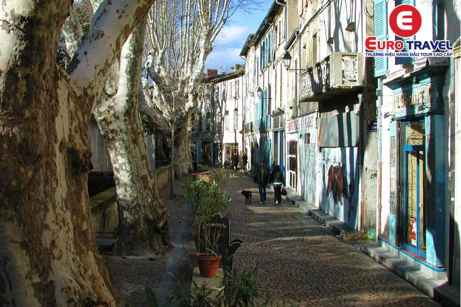 Đường Teinturiers sầm uất tại Avignon