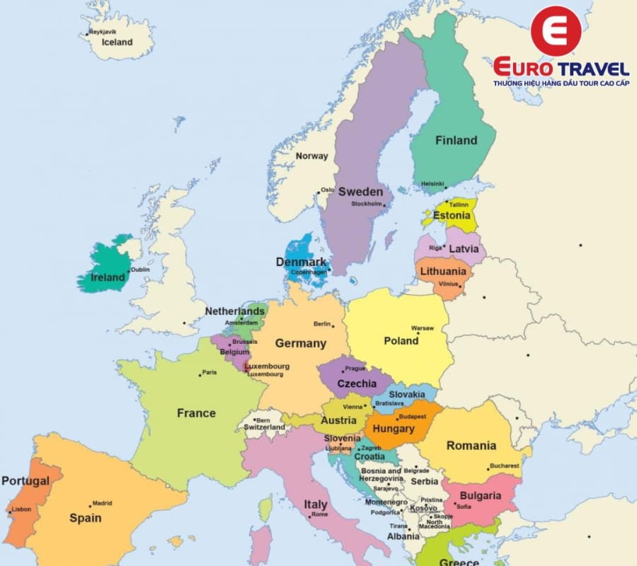 Bản đồ Liên minh các nước Châu Âu