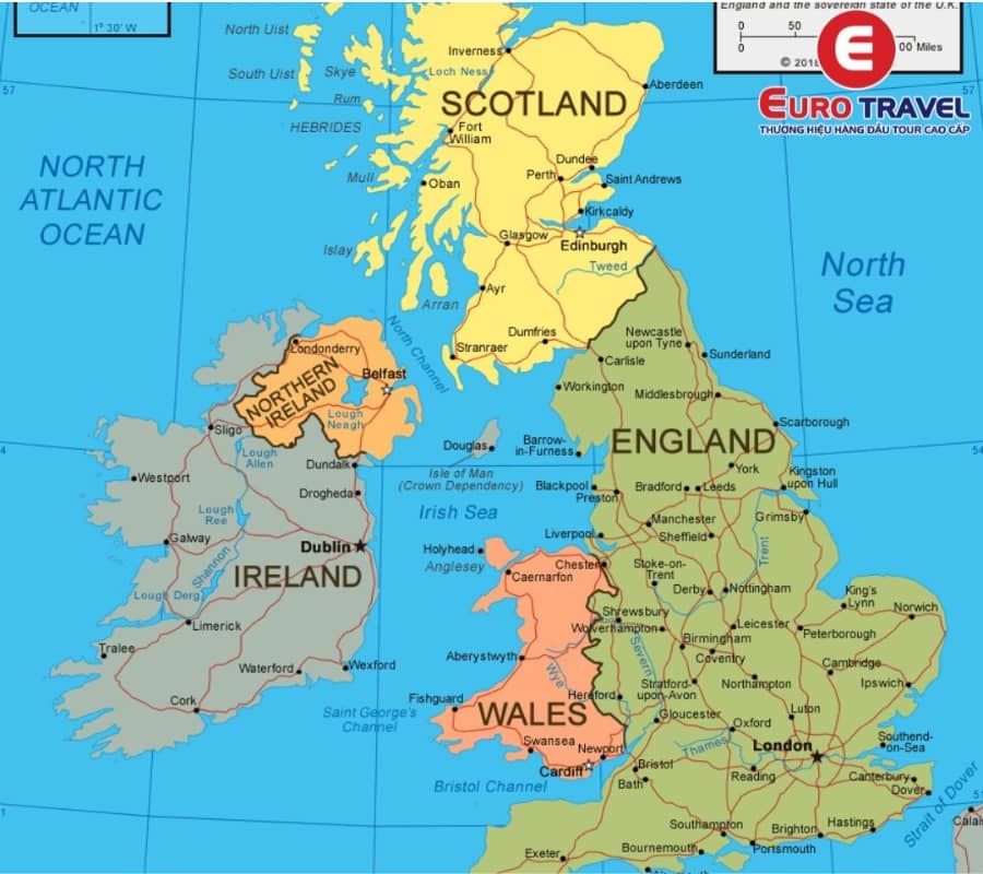 Bản đồ Vương quốc Liên hiệp Anh và Bắc Ireland
