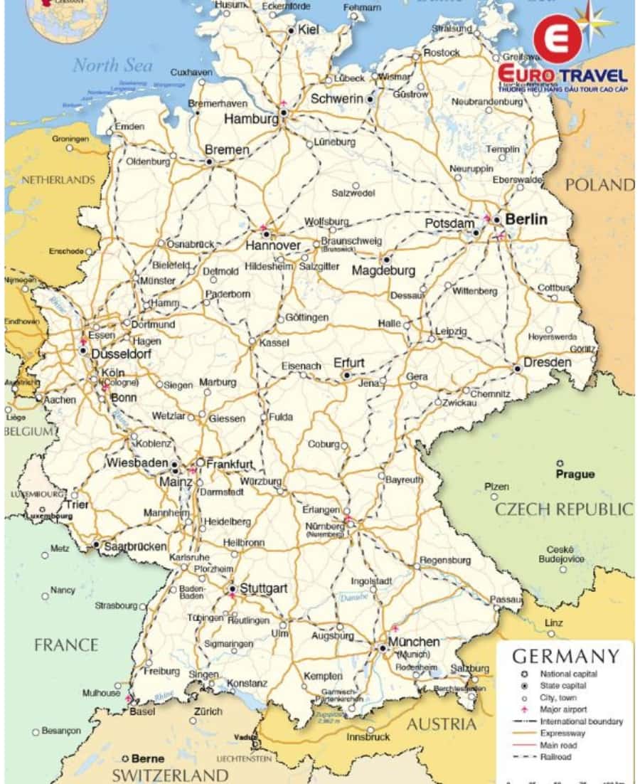 Bản đồ các chi tiết các thành phố của Đức