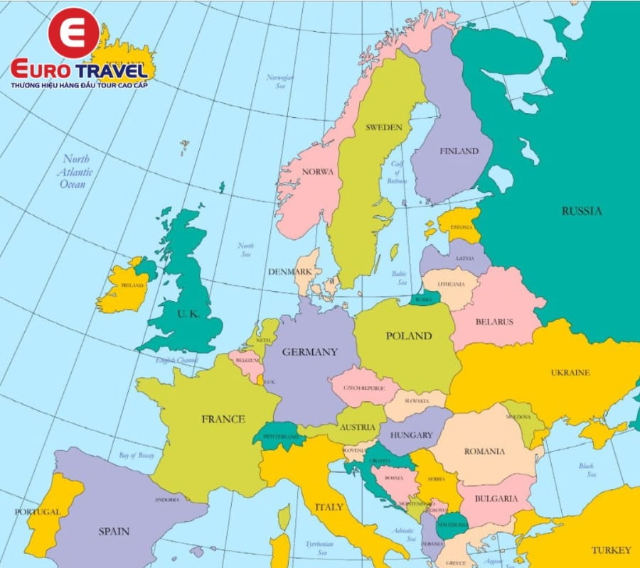 Bản Đồ Châu Âu - Bản Đồ Du Lịch Các Tuyến Mới Nhất 2023