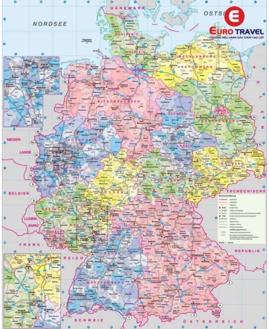 Bản đồ chi tiết nước Đức