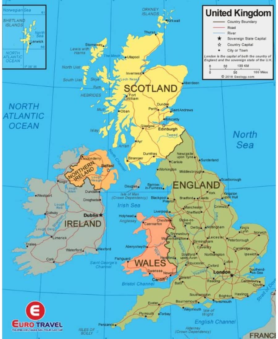 Bản đồ hành chính nước Anh