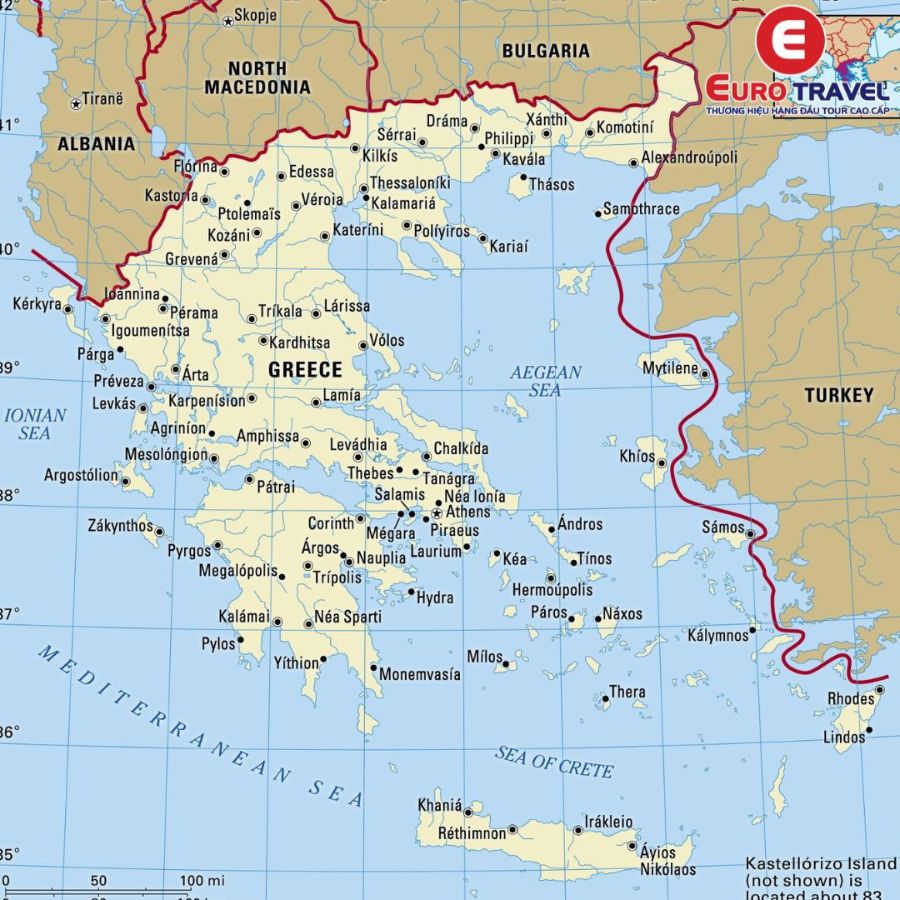 Bản đồ các thành phố tại Hy Lạp