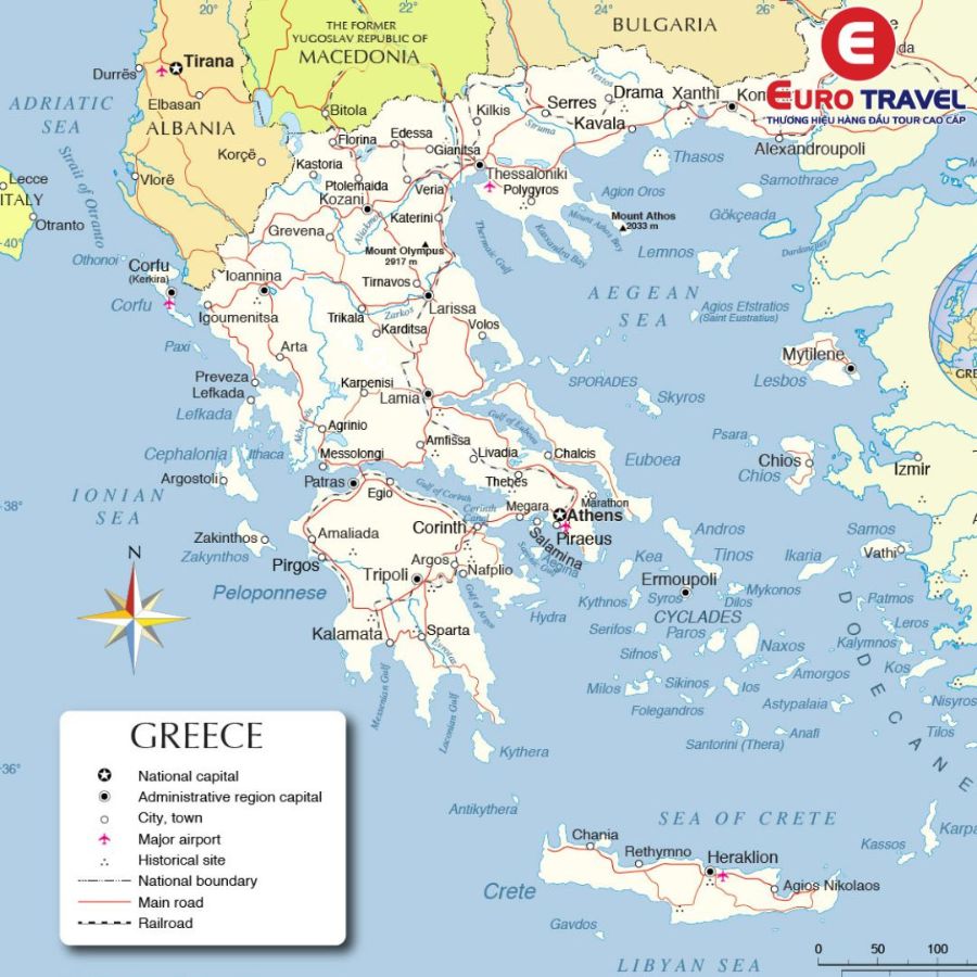 Bản đồ du lịch Hy Lạp