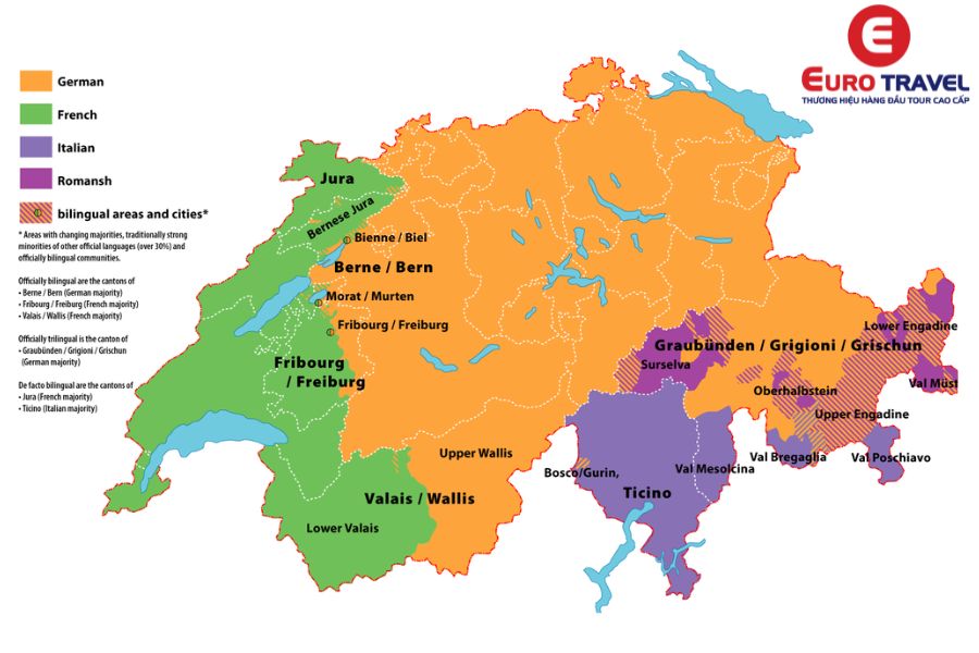 Bản đồ ngôn ngữ của Thuỵ Sĩ