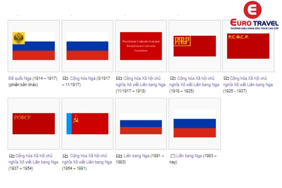 Lịch sử cờ nước Nga qua từng giai đoạn lịch sử