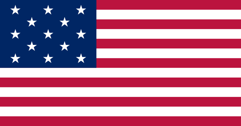 Quốc kỳ đầu tiên của nước Mỹ với 13 sao đại diện cho 13 bang ngày sơ khai