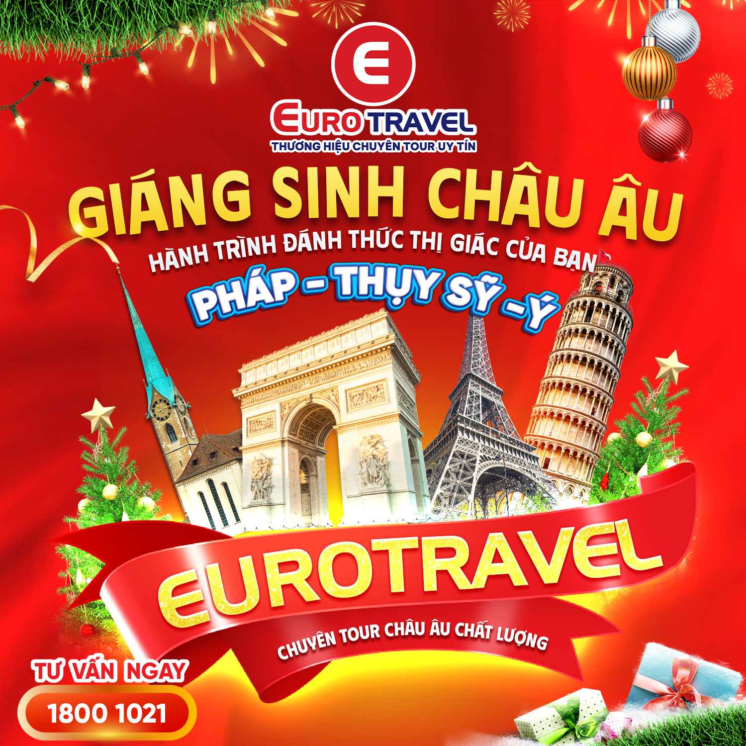 tour pháp thuỵ sĩ ý giáng sinh tháng 11