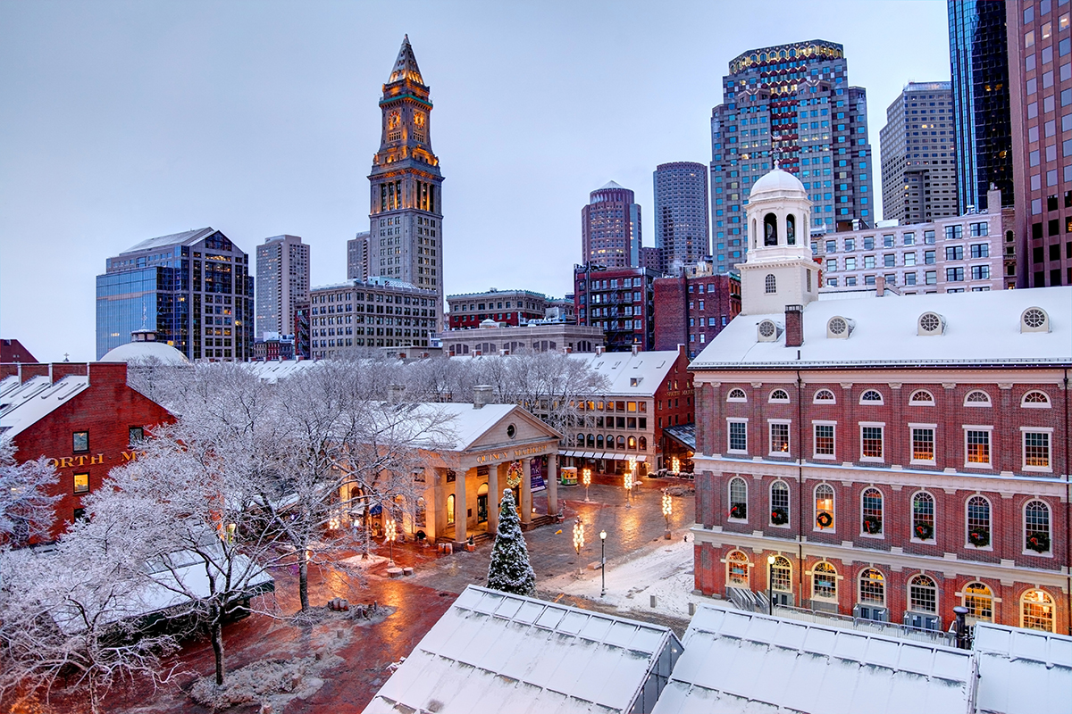 Thành phố Boston vào mùa đông 