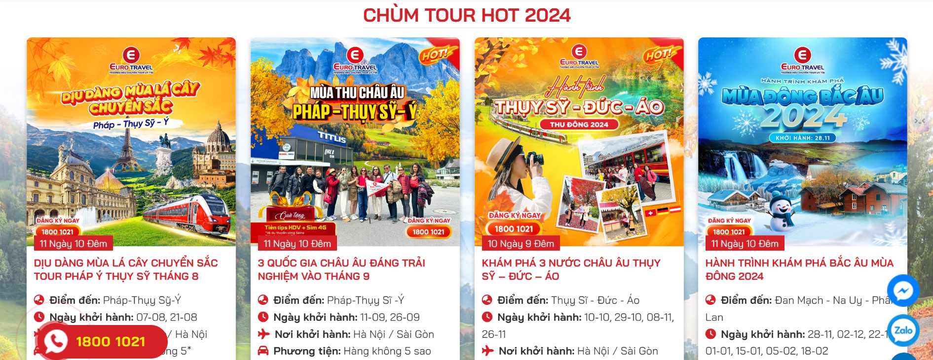 Chùm tour du lịch Châu Âu hot tại EuroTravel