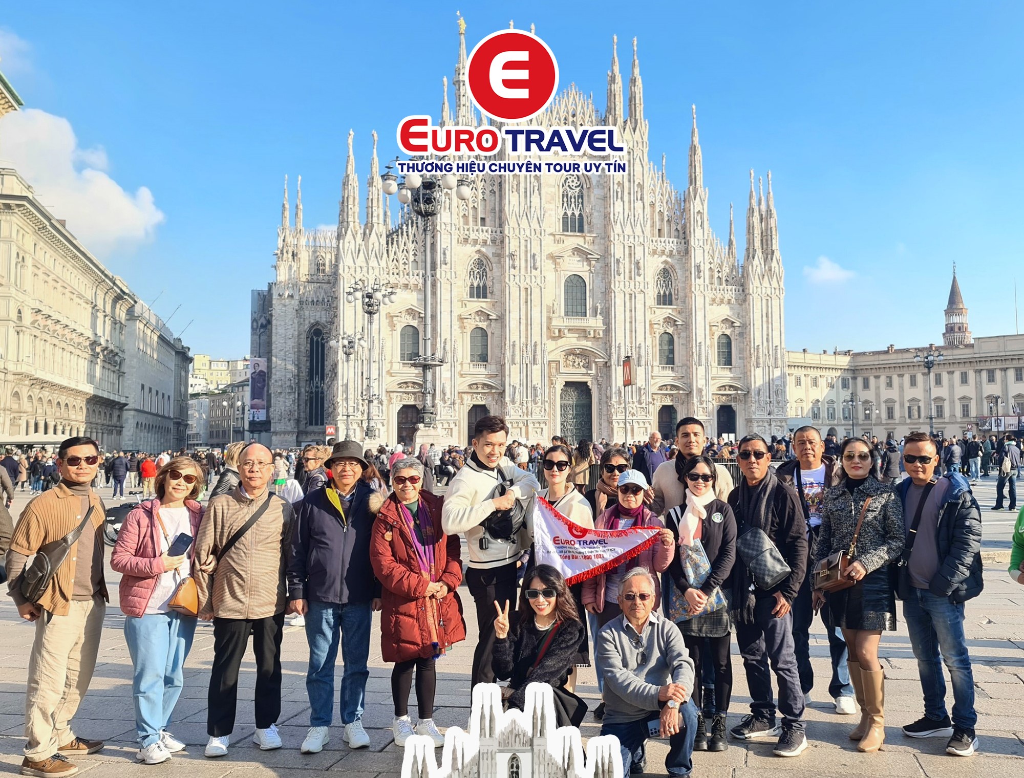 Check-in lối kiến trúc Gothic lừng danh tại Nhà thờ Duomo di Milano cùng đoàn khách EuroTravel 