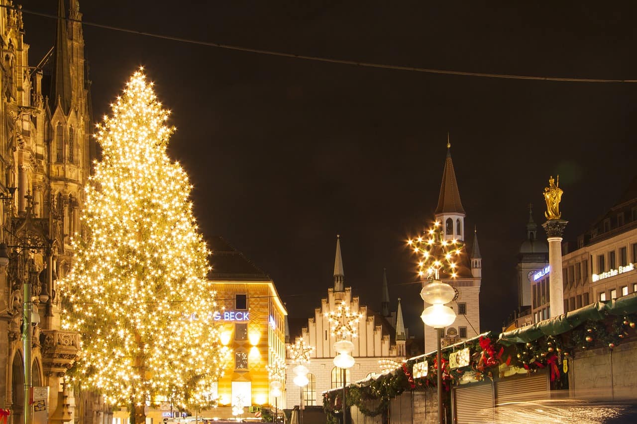 Cây thông khổng lồ tại Marienplatz